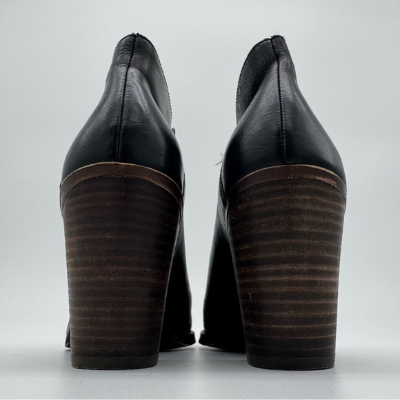 Lucky Brand Black Leather Heel Ankle Bootie Size 8 - Picture 5 of 12